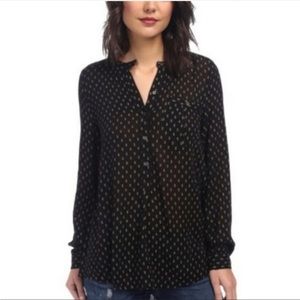 Free People Boyfriend Printed Popover Top Blouse Size Small